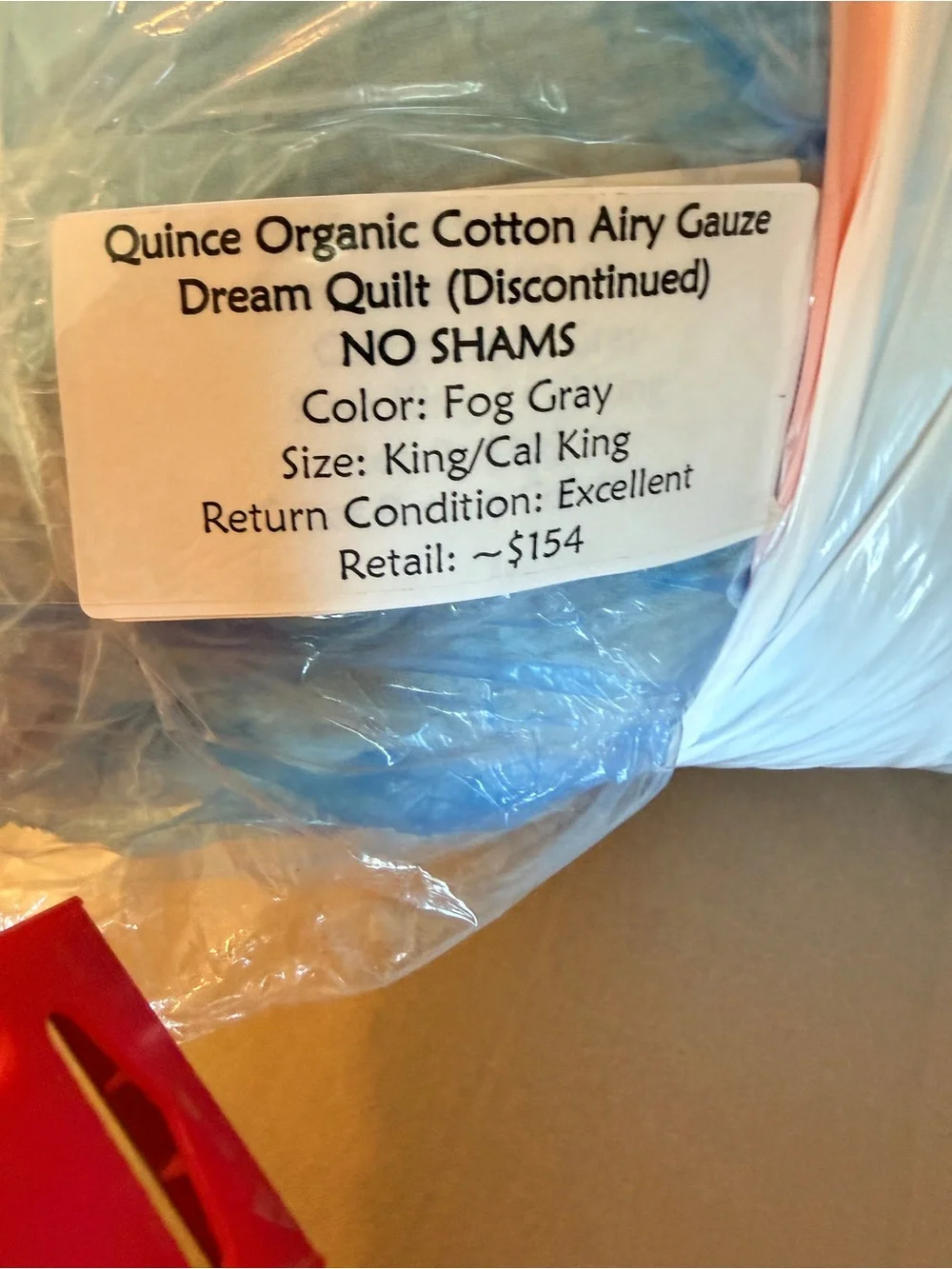 Quince Organic Cotton Airy Gauze Dream Quilt – King/Cal King – Fog Gray-No Shams